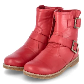 Charlotte of sweden Stiefeletten  Rot - Gr. 36 -  Leder und Textil
