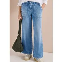 CECIL Weite Jeans ausgestellter Saum, authentische Waschung