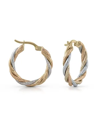 Fascination by Ellen K. Ohrringe Gold 585 dreifarbig 21mm Durchmesser
