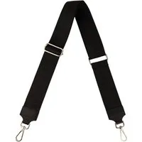 MIRROSI Schulterriemen Made in Italy aus Echtleder Schultergurt für Tasche zum Wechseln (Schwarz, Karabiner in silberner Farbe, 1x Taschengurt) 5cm Breit Bohemian Style