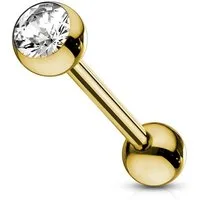 viva-adorno Piercing-Set Zungenpiercing Barbell Piercing Stab mit Kristall Kugel, Ohrpiercing Stecker Hantel Chirurgenstahl 316L beschichtet