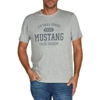 MUSTANG T-Shirt Herren Printshirt Regular Fit (1-tlg) Kurzarm Tee Shirt mit Rundhalsausschnitt aus 100% Baumwolle