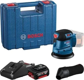 Akku-Exzenterschleifer GEX 185-LI Professional, 18Volt blau/schwarz, Li-Ion Akku 4,0Ah, Ø 125mm, Koffer