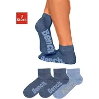Bench. Kurzsocken Damen Herren Socken Kurzschaft mit Komfortbund (Packung, 3-Paar, Quarter Socken Gr. 35-38 bis 43-46) mit bequemen Rippbündchen