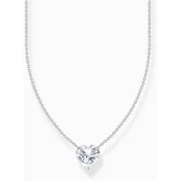 THOMAS SABO Kette mit Anhänger Thomas Sabo KE2211-051-14-L45V Silberne Kette mit weißem Herz Anhäng