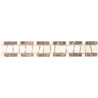 Mosani Fliesen-Bordüre Marmor Bordüre dunkelbraun schokobraun crema beige bordüre