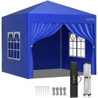 loefme Faltpavillon 2,5×2,5m, Pop Up Pavillon mit 4 abnehmbaren Seitenwänden, mit 4 Seitenteilen, 3 Höhenverstellungen, wasserdicht & UV-beständig, für Garten & Party