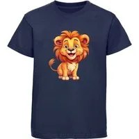 MyDesign24 T-Shirt Kinder Wildtier Print Shirt bedruckt - Baby Löwe Kurzarm T-Shirt mit Wildtier Aufdruck i275