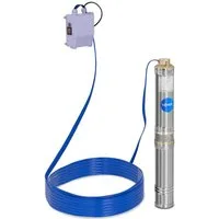 Hillvert Tiefbrunnenpumpe 6.000 l/h Tauchpumpe 370 W Brunnenpumpe Förderhöhe 43 m Kabel 20 m