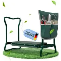 GardenAura Kniebank für Gartenarbeit 2 in 1 Gartenhocker,(Spar-Set), Mit Werkzeugtasche und Schutzkappen