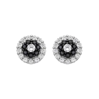 Luxenter 925 Sterling Silber und Onyx Zirkonia rhodiniert Ohrringe - Ziadri