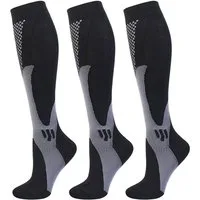 Blusmart Stützkniestrümpfe Kompressionssocken für Damen und Herren (3 Paar Stützsocken, Thrombose-Socken mit hohem Tragekomfort) Geeignet für Sport, Laufen, Fliegen, Reisen, Radfahren