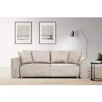 INOSIGN 3-Sitzer BEATRICE, B: 250 cm - wahlweise mit Bettfunktion, u. Bettkasten, incl. 2 Zierkissen