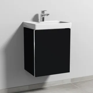 Sanipa 3way Waschtischunterbau zu Villeroy & Boch Avento Waschtisch mit 1 Tür, Schwarz-Matt BS61908