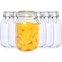 Fresh Master Einmachglas Vorratsgläser mit Drahtbügel-Verschluss, Glas, (6-tlg), mit Bügelverschluss