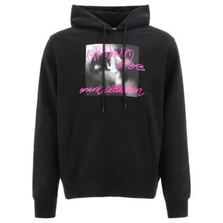 Off-White Tornado Type Design Slim Fit Schwarzer Kapuzenpullover