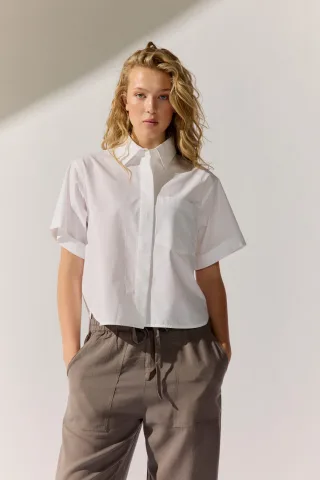 THE FASHION PEOPLE - Blouse solid BRIGHT WHITE - Gr. - 44