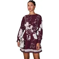 Next Minikleid Langärmeliges, tailliertes Minikleid (1-tlg)