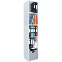 VCM Standregal Holz Büro Regal Bücher Ordner Aktenregal Lona l 5f, 1-tlg., VCM Büroregal Lona 183x35x37 cm Holzwerkstoff