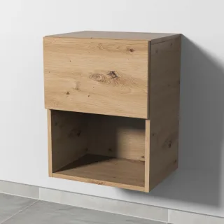 Sanipa 4balance Anbauschrank mit 1 Auszug und 1 offenem Fach, Eiche Natural-Touch, DL11085 DL11085