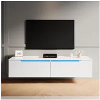 SONNI Lowboard Lowboard TV Hängend Weiß/ Schwarz TV Schrank in Wohnzimmer (Packung), 140-180cm tv schrank in wohnzimmer für 35''- 45'' Fernseher