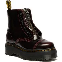 DR. MARTENS Sinclair Gemilltes Nappaleder Plateaustiefel Schnürboots Plateauboots, Chunky Boot mit Front-Reißverschluss