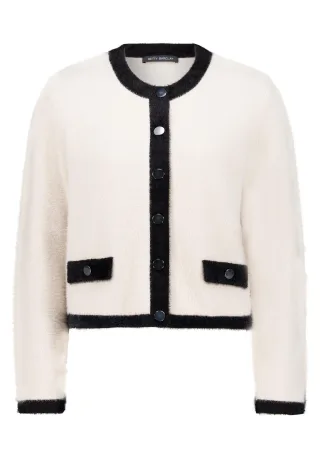 Betty Barclay - Grobstrickjacke patch beige/black - Gr. - 48