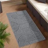 Carpet City Outdoorteppich DUO RUG 5842, rechteckig, Höhe: 5 mm, Wendeteppich Wetterfest In- & Outdoor, Balkon, Terrasse, Wohnzimmer