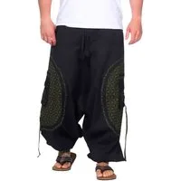 KUNST UND MAGIE Haremshose Kunst&Magie Haremshose bunte Muster Hippie Hose Blume des Lebens