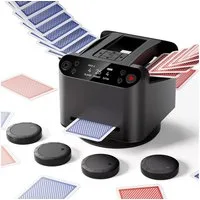 AKKEE Spiel Kartenmischmaschine Elektrische mit 5200 mAh Akku, Familienspiel, Gesellschaftsspiel