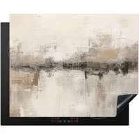 MuchoWow Herd-Abdeckplatte Beige - Abstrakt - Modern, Vinyl, (1 tlg), Abdeckung Induktionskochfeld Schutzmatte, Küche Deko, 65x52 cm