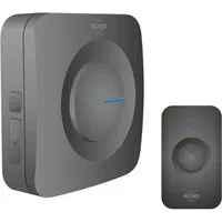 Elro Türklingel-Set, 1 Empfänger, 64 Klingeltöne, (3-tlg), Funkklingel mit Batterie, Türgong mit Licht für Schwerhörige, Schwarz