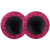 maDDma Puppen Accessoires-Set AA Glitzeraugen 1 Paar 18mm hohe Kuppel, pink