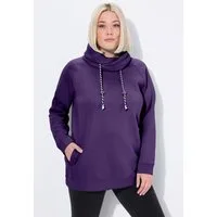 Ulla Popken Sweatshirt Sweatshirt weiter Stehkragen Taschen