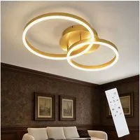 Nettlife LED Deckenleuchte Gold / Silber / Schwarz Wohnzimmerlampe Modernes Dimmbar 59 cm, LED fest integriert, Geeignet für Wohnzimmer, Schlafzimmer, Küche, Esszimmer, Büro