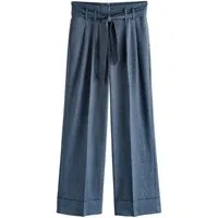 Next Stoffhose Super weite Hose mit Gürtel, Kurzgröße (1-tlg)
