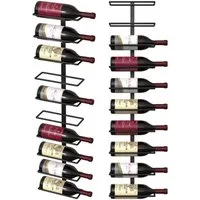 oyajia Weinregal Wand-Weinregal für 10 Weinflaschen, Metall Weinregal 22x8x98 cm, Weinregal aus Metall, Flaschenregal, Hängender Weinflaschenständer,Handtuchhalter für Küche,Restaurant,Bar