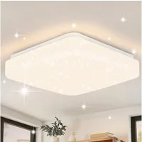 ZMH LED Deckenleuchte Klein Sternenhimmel Modern Deckenlampe für Schlafzimmer Wohnzimmer, Augenschutz, LED fest integriert, Warmweiß, 15W, 3000K