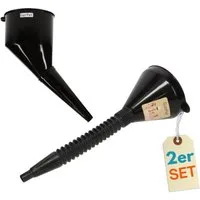 GarPet Öltrichter 2er Set Trichter mit Schlauch und Trichter abgewinkelt mit Sieb