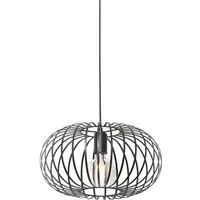 Qazqa Pendelleuchte Johanna, ohne Leuchtmittel, Warmweiß, QAZQA Hängeleuchte, e27, Schwarz, Stahl, Design