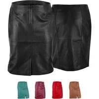 German Wear Lederrock Trend452R Midi Trendiger Midi Lederrock aus Lammnappa Business Rock echtleder