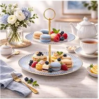Neuetischkultur Etagere Etagere Keramik 2 stöckig Servieretagere 24 cm, Keramik, (1 Etagere ohne Dekoration)