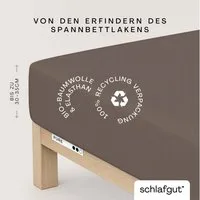 Schlafgut Spannbettlaken PURE Bio-Baumwolle mit Elasthan, 170 g/m², Bettlaken, Spannbetttuch, Jersey, Gummizug: rundum, (1 Stück), PREMIUM Laken für Matratzen bis 30cm Höhe, dehnbar blickdicht, straff