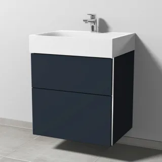 Sanipa 3way Waschtischunterbau zu Kaldewei Silenio Waschtisch mit 2 Auszügen, Marine-Matt BP4551R