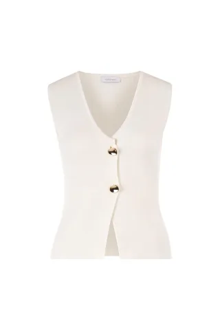 Rich & Royal - Knit Asymmetric Vest pearl white - Gr. - S