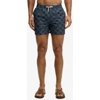 Superdry Badeshorts PREMIUM PRINTED 15 SWIM SHORT aus Polyester, modische Passform, gemusterte Optik, pflegeleicht