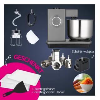 Wilfa Probaker Spar-Set mit Trommelraffel inkl. Tool-Adapter Grau