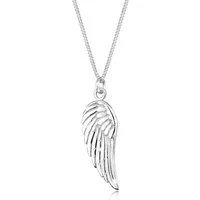 Elli Kette mit Anhänger Panzerkette Engel Flügel Basic Boho Schmuck Geschenk 925 Silber, Flügel