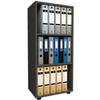 VCM Standregal Holz Büro Regal Bücher Ordner Aktenregal Ulas 3f, 1-tlg., VCM Büroregal Ulas 108x49x32 cm Holzwerkstoff
