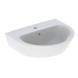 Geberit Renova Waschtisch, 55x45cm mit Hahnloch mittig, m. Überlauf, weiss, 500369011 500369011